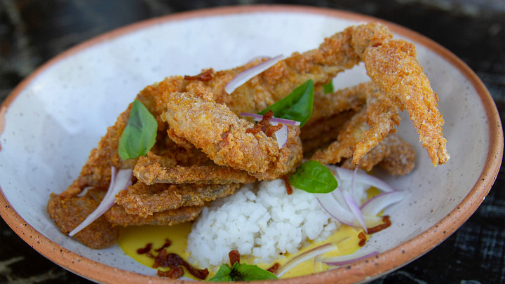 Soft shell crab and rice