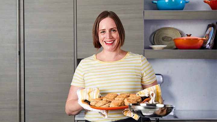 Chef Sarah Simmons in the kitchen