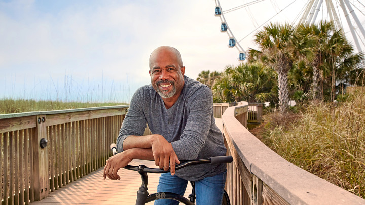 Darius Rucker with bike, Myrtle Beach