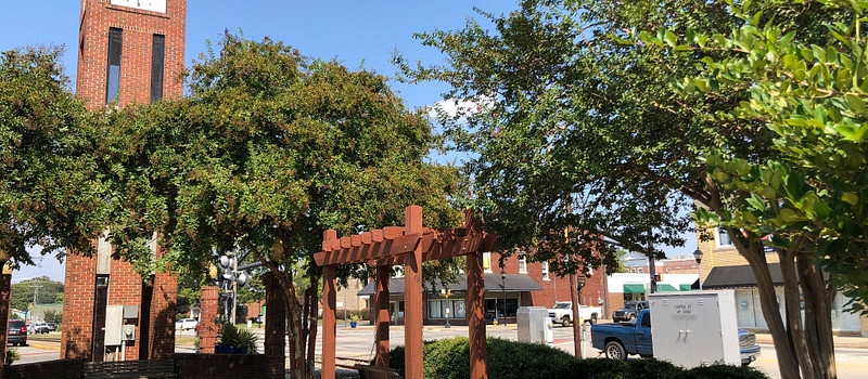 Built in 1986, the clock tower on Main Street is a Simpsonville landmark.
