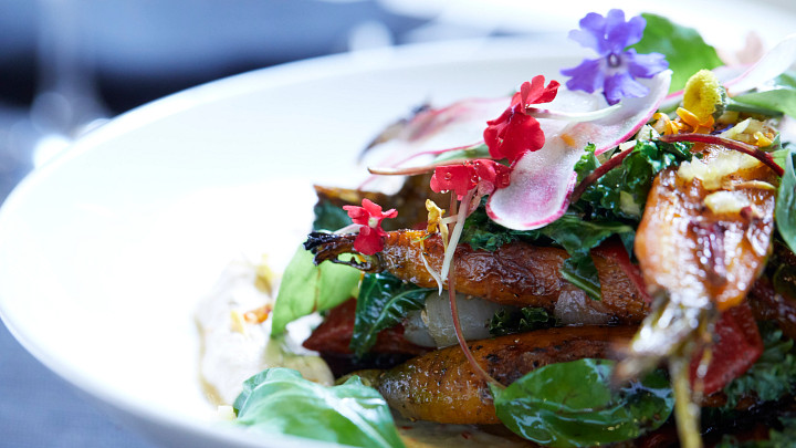 Dish with meat and fresh vegetables